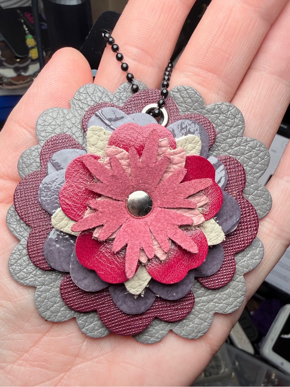 Handmade Floral Bag Charm 💜🩷